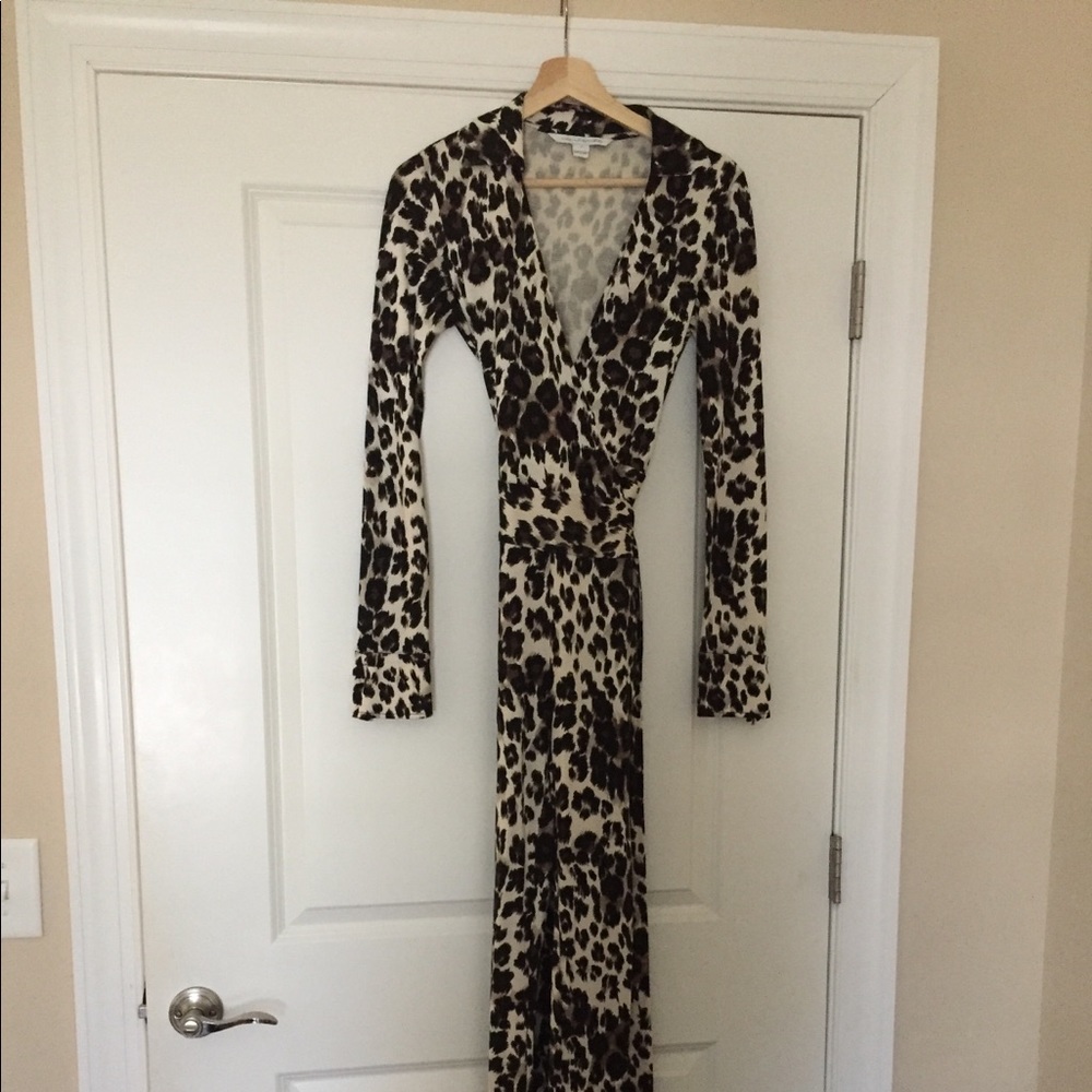 Diane Von Furstenberg Leopard Print Wrap Jumpsuit